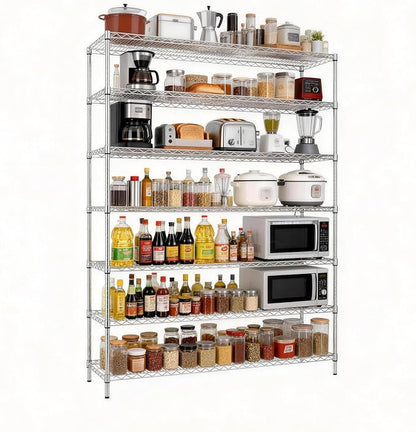Finnhomy 4200LBS 7-Tier Wire Shelving Unit Adjustable Steel Wire Rack, Pantry - Image 4