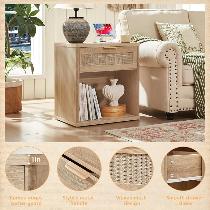 LEYAOYAO Rattan Nightstand - Image 4