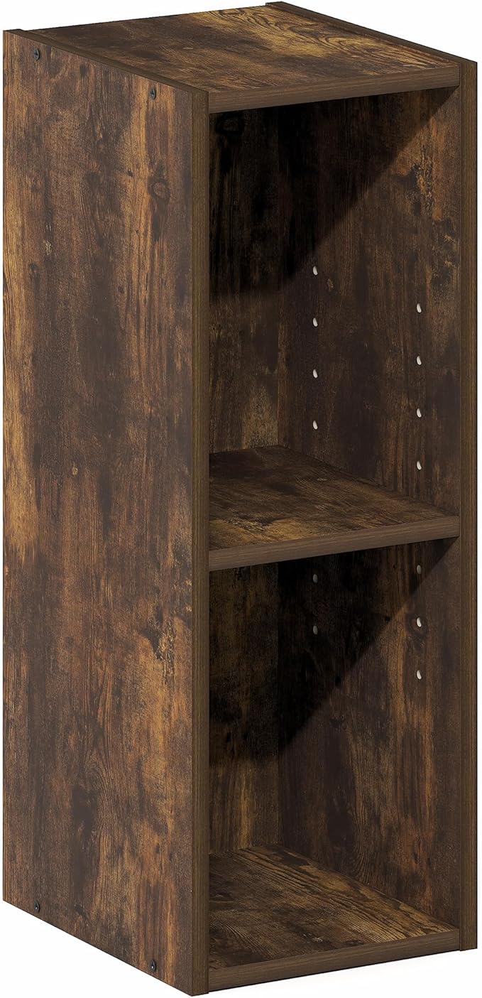 Furinno Fulda Book Shelf, 2-Tier Narrow Bookshelf, Bookcase - Image 6