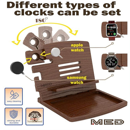 MED Wood Phone Docking Station – Nightstand Desk Organizer - Image 7