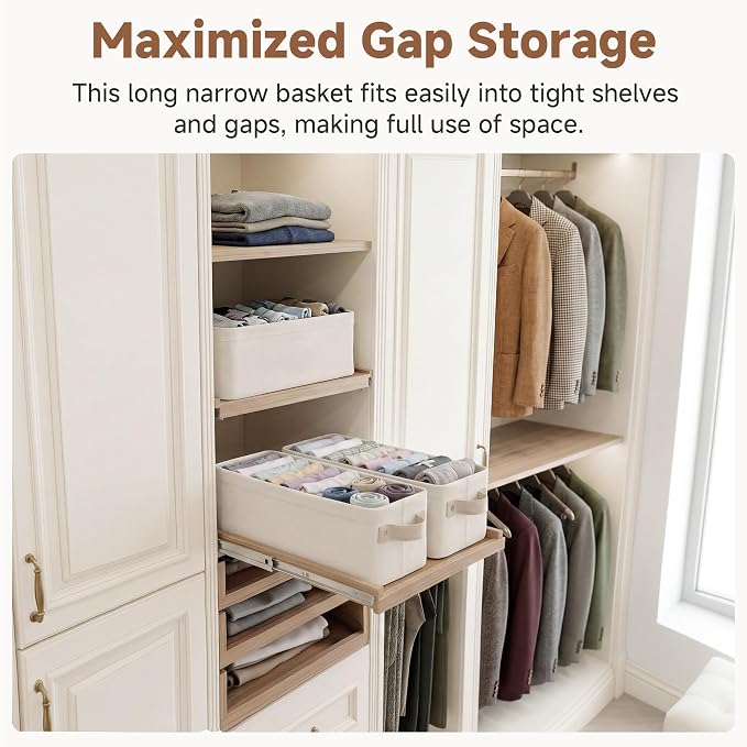 StorageWorks Narrow Storage Bins, Small Basket - Image 3