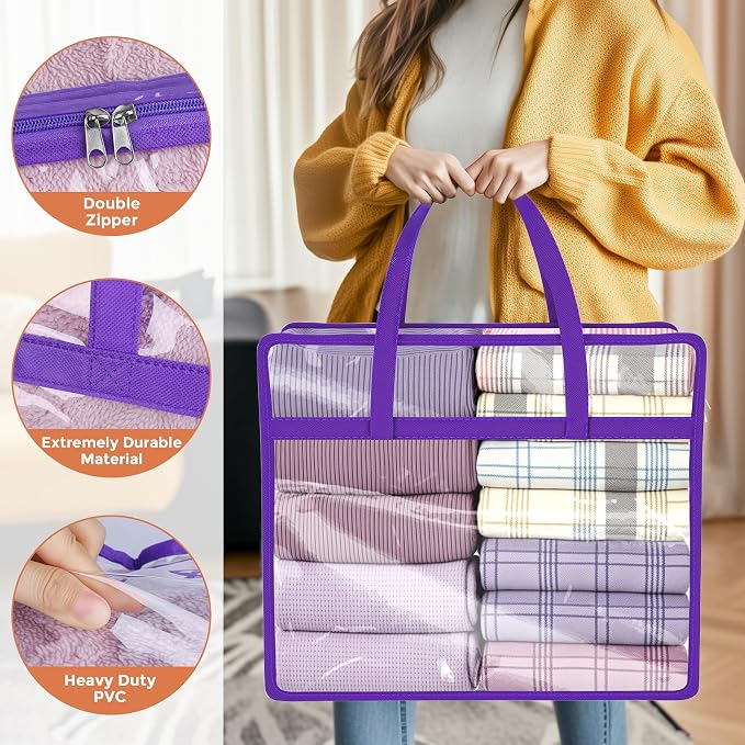 Budding Joy 6 Pack Clear Zippered Storage Bags - Image 3