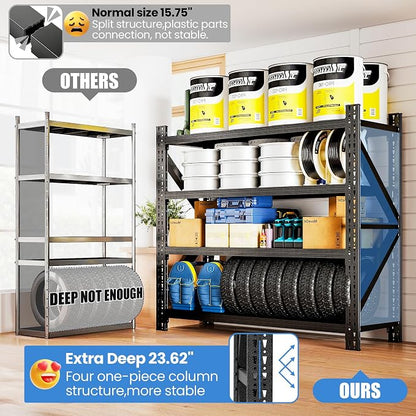 Heavy Duty Garage Storage Shelves 5000LBS Capacity, 4-Tier Large Industrial - Image 4