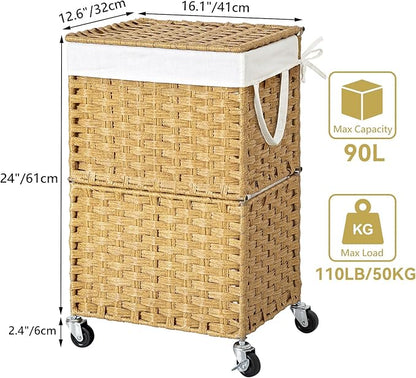 Chrislley 90L Slim Laundry Hamper - Image 6