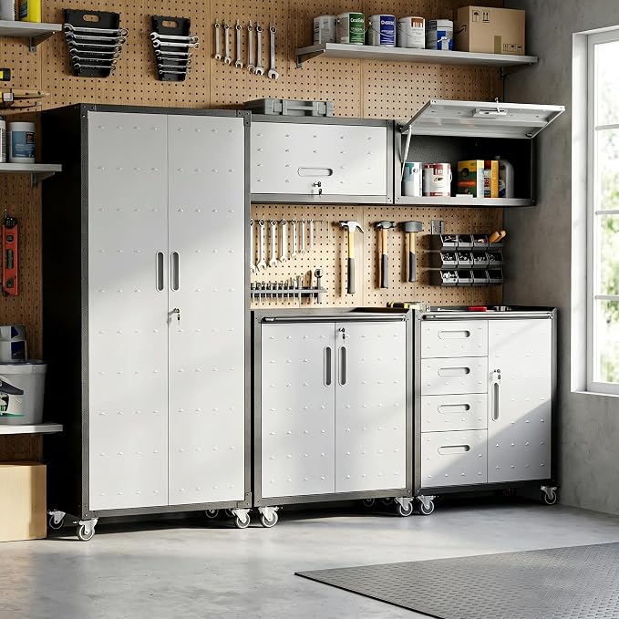 Garage Cabinet System | Heavy Duty Steel All-in-One Modular Garage Cabinet Set by VIYET