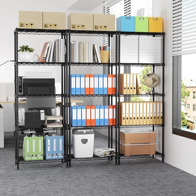 5 Tier Adjustable Storage Shelves Heavy Duty Metal Utility Shelf 750LBS - Image 2