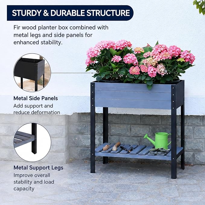 Raised Garden Bed with Metal Legs - Image 7
