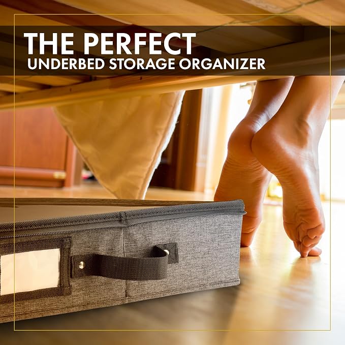 HOMELUX THEORY 2pc Low Profile Under Bed Storage Containers, Thin Under Couch - Image 9