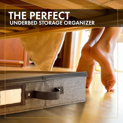 HOMELUX THEORY 2pc Low Profile Under Bed Storage Containers, Thin Under Couch - Image 9