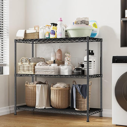 DurayLoly 35.6"W 3-Tier Metal Shelving, Adjustable Storage Shelves, Kitchen | - Image 6