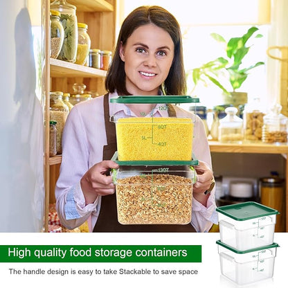 FoldTier 2 Pieces Square Food Storage Containers Polycarbonate Clear food - Image 4