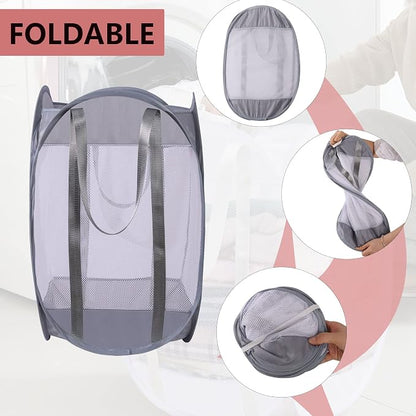 with strong handles Laundry Hamper, Tear Proof Pop Up Laundry Hampers, foldable - Image 4