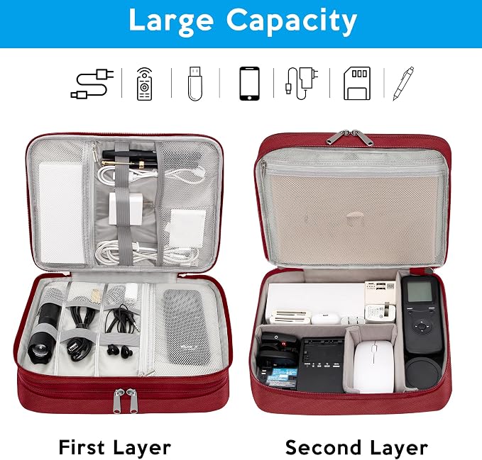 CILLA Electronic Organizer Travel Case, Travel Cord Organizer Case Portable - Image 7