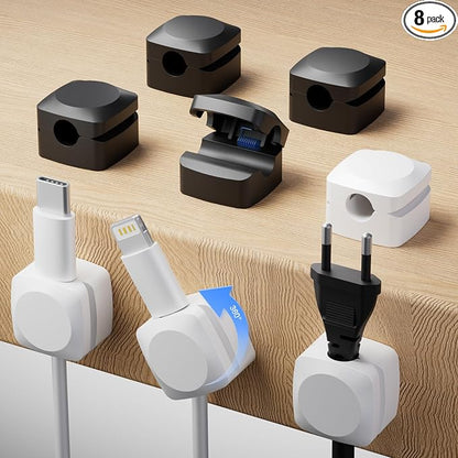 Rotatable Cord Organizer, Enhanced Spring Cable Clips, Strong Adhesive Cable by Daisyhome