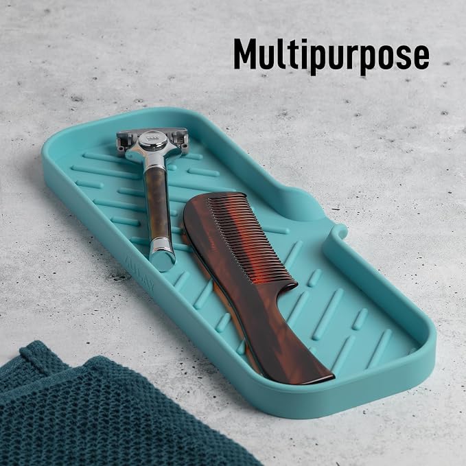 Zulay Kitchen Large Silicone Sponge Holder – Flexible Sink Organizer Tray - Image 5