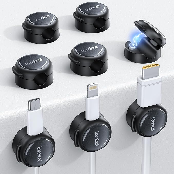 8Pack Magnetic Cord Organizer Cable Clips by Lamicall
