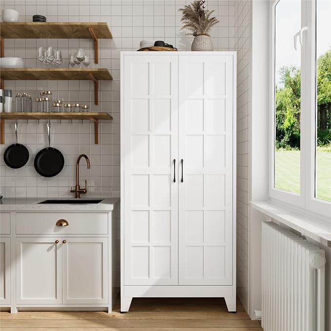COFaR 71" White Farmhouse Pantry Cabinet - Image 3