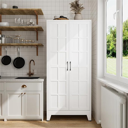 COFaR 71" White Farmhouse Pantry Cabinet - Image 3