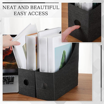 Geyee 12 Pack Plastic Magazine File Holder, File Boxes, Desk Organizer - Image 3