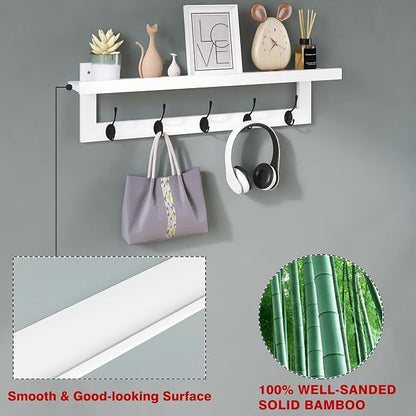 SMIBUY Coat Hooks with Shelf Wall-Mounted, 29.2 Inch Entryway Coat Rack - Image 7