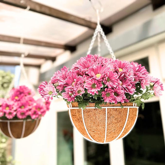 LaLaGreen Hanging Baskets for Plants White Hanging Planter Outdoor by L%C3%A1L%C3%A1Green