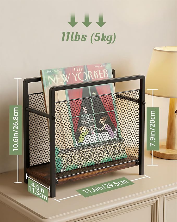 Magazine Holder, Magazine Rack Floor, Metal Mesh - Image 5