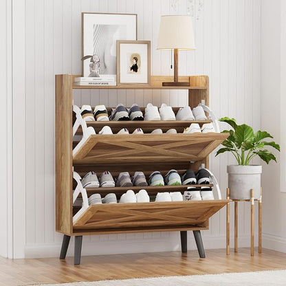 Homleke Farmhouse Shoe Storage Cabinet - Image 9