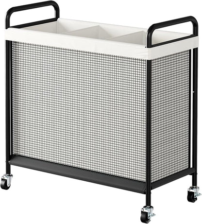 WOWLIVE Laundry Hamper 3 Section, 120L Rolling Laundry Basket by WOWLIVE