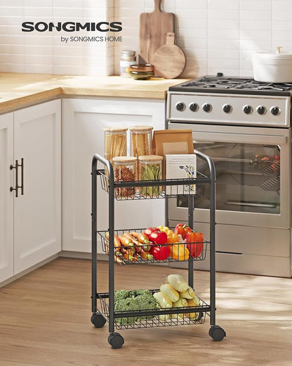 SONGMICS 3-Tier Metal Rolling Cart on Wheels - Image 2