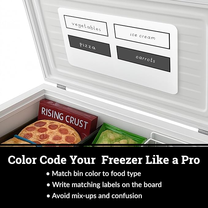 Deep Chest Freezer Organizer Bins – 4-Pack Stackable Chest Freezer Baskets - Image 4