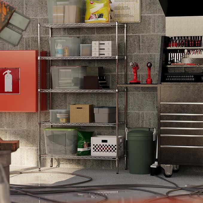 18" Deep x 42" Wide x 74" Height Wire Shelving Kit | 5-Tier | NSF Commercial - Image 2