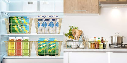Wire Baskets for Storage Pantry, 4 Pack, 11 x 8.7 x 4.7 in, Metal Bin - Image 2