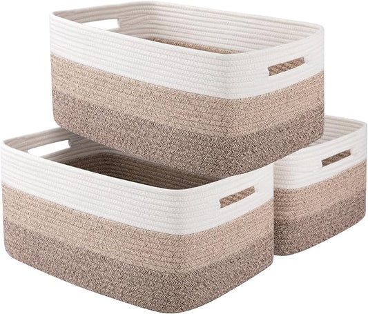 OIASKET Large Storage Basket for Organizing, Woven Rope Basket for Shelves by OIASKET