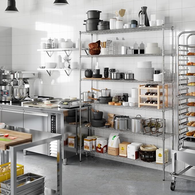 14" Deep x 60" Wide x 86" Height Wire Shelving Kit | 6-Tier | NSF Commercial - Image 2