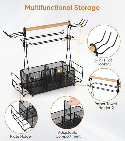 Grill Caddy Barbecue Tool Sets for Outdoor Grill, Picnic BBQ Caddy Picnic - Image 3