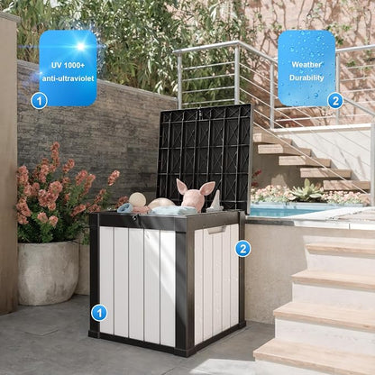50 GallonOutdoor Storage Box, Resin Deck Boxes Waterproof, IndoorOutdoor Bin - Image 2