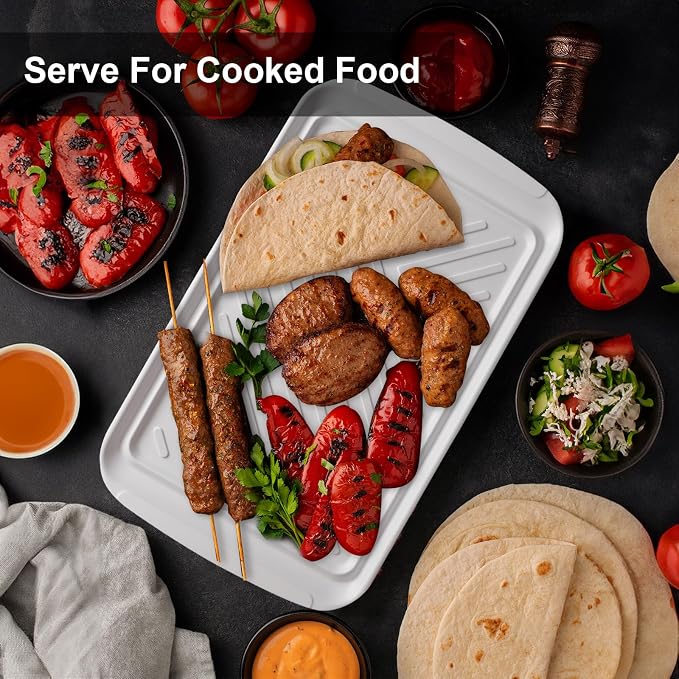 LEHAHA Grilling Prep and Serve Trays, Melamine BBQ Tray - Image 3