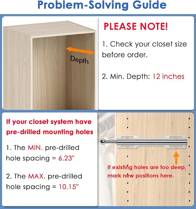 FIRJOY 12" Valet Rod for Closet Pull Out - Image 4
