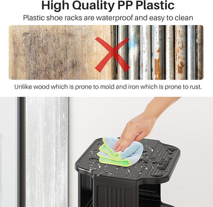 Kitstorack 8-Tier Vertical Plastic Shoe Rack, Freestanding Stackable Storage - Image 6