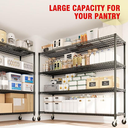 4-Tiers Storage Shelves 73" H Heavy Duty Metal Shelving - Image 8