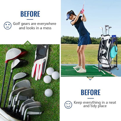 Mythinglogic Golf Storage Garage Organizer, Golf Bag Storage Stand and Other - Image 5