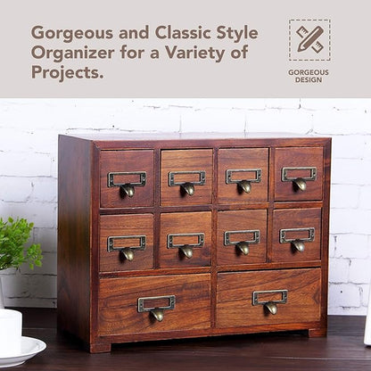 Traditional Card Catalog Solid Wood Small Chinese Medicine Small Curio Cabinet - Image 5