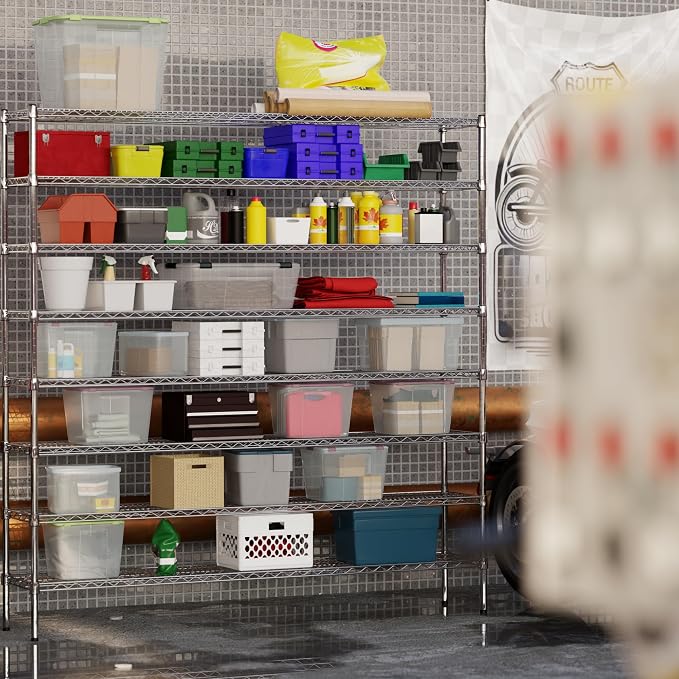 14" Deep x 72" Wide x 74" Height Wire Shelving Kit | 8-Tier | NSF Commercial - Image 6