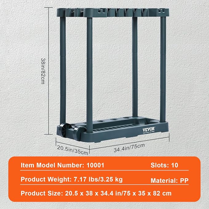 VEVOR Garden Tool Organizer, 10 Slots, Yard Tool Tower Rack - Image 7