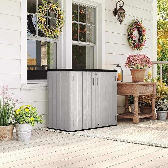 HOMSPARK 37 Cu.Ft Outdoor Storage Shed Weather Resistant, Resin Storage Sheds & - Image 2