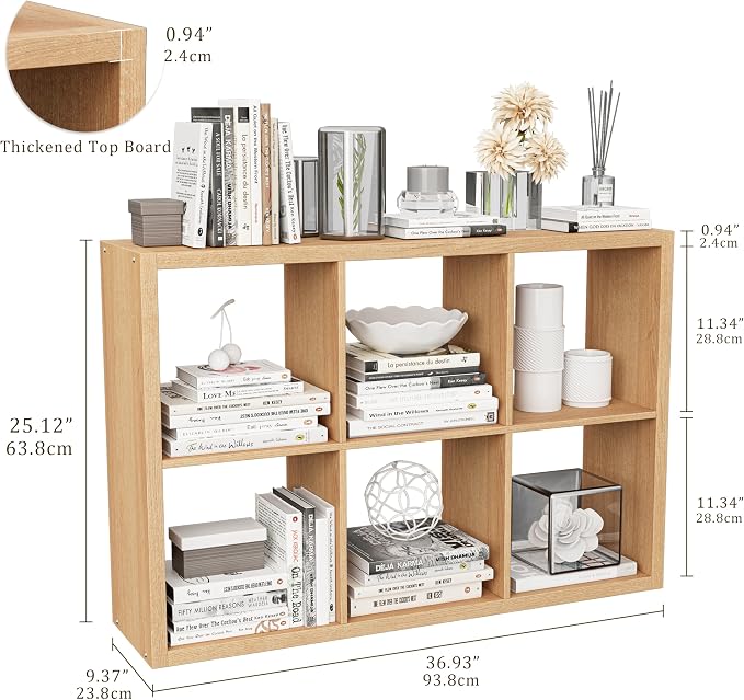 Cube Storage Organizer Bookcase, Decorative 11 inch Open Back Cubical Shelf - Image 3