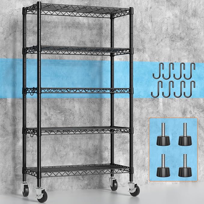 Hodonas Wire Shelving, 1900lbs Capacity 5 Tier Heavy Duty NSF Wire Shelf - Image 8