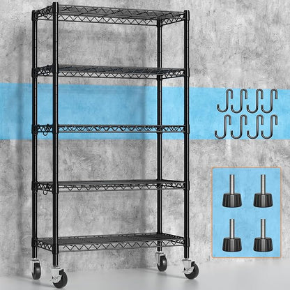 Hodonas Wire Shelving, 1900lbs Capacity 5 Tier Heavy Duty NSF Wire Shelf - Image 8