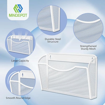 MINDEPOT Wall File Organizer, Hanging Wall File Holder, 3 Pack, Metal Mesh Wall - Image 3