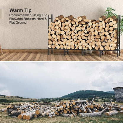 5.3ft Outdoor Indoor Firewood Rack Holder - Image 4
